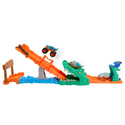 Hot Wheels Monster Trucks Crocodile Crash Challenge Playset with Mega-Wrex