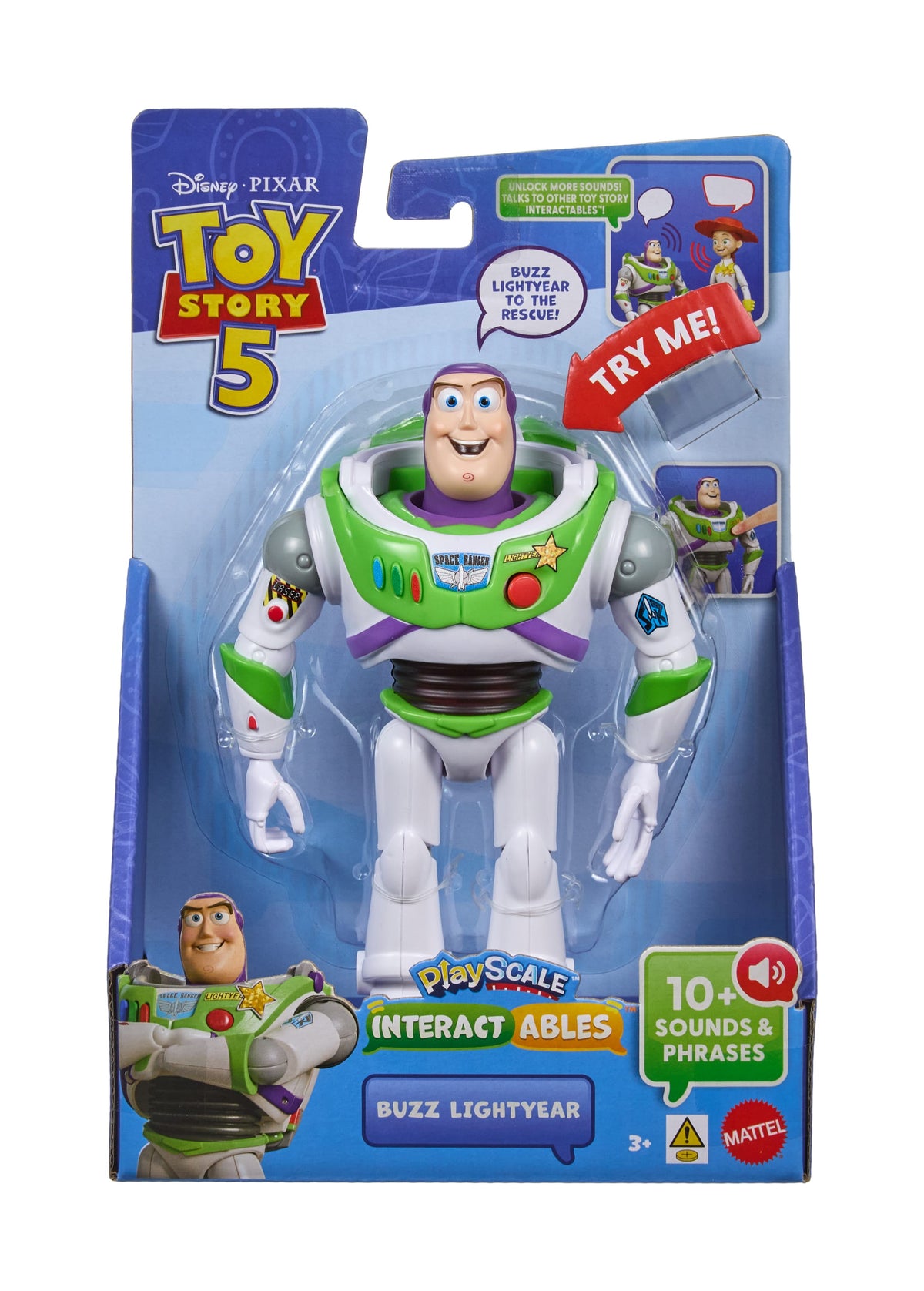 Disney Pixar Toy Story 5 Interactables Buzz Lightyear 7 Inch Battery-Operated Talking Figure