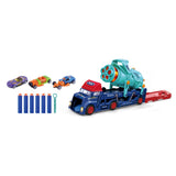 Power Joy Vroom Vroom Car Shooter Truck Set 3 Die-Cast Cars with Foam Dart Launcher for Kids Ages 3+