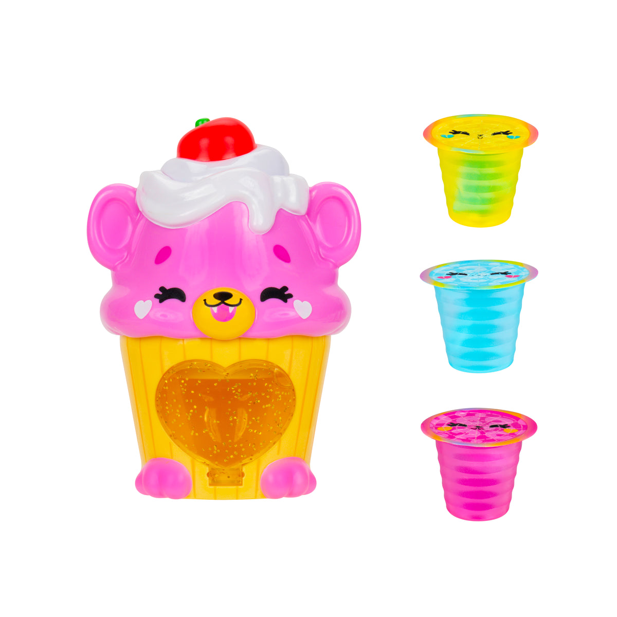 Kutie Kups Signature Set 4-Inch Collectible Toy Playset with 3 Lil Kuties Mini Figures for Kids - 3 Assorted Designs