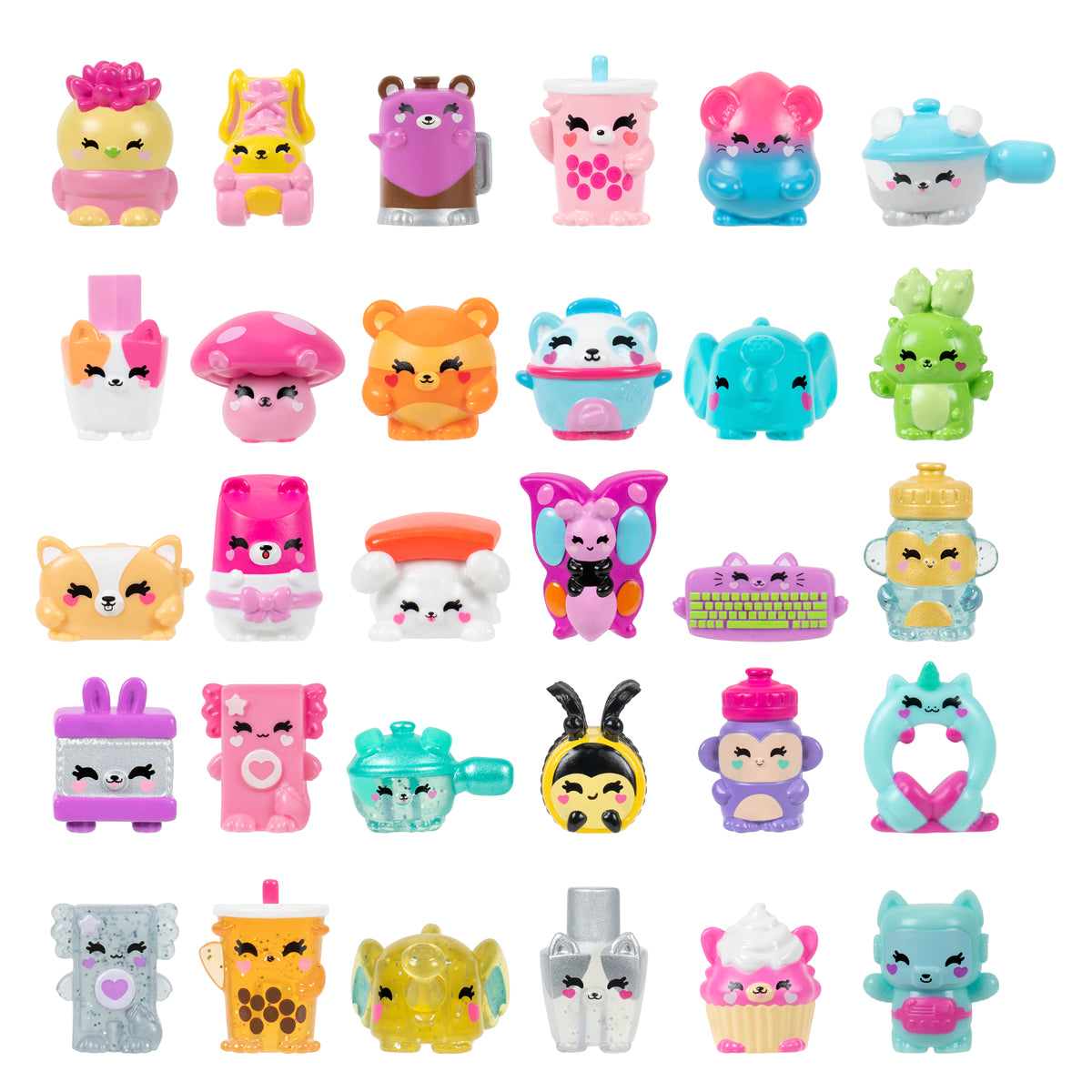 Kutie Kups Collector 4-Pack Series 1 Mini Collectible Toy Figures for Kids, 50+ Designs to Collect