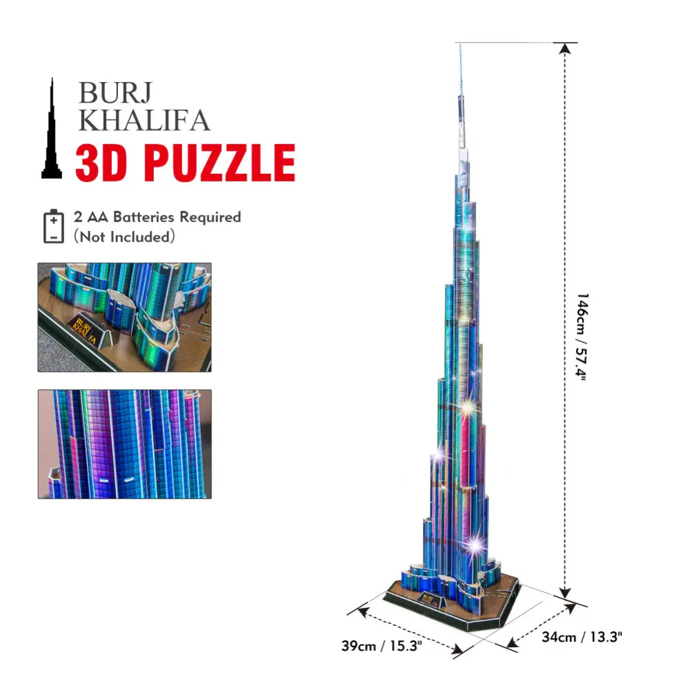 3D Puzzle Burj Khalifa 136-pieces UAE Battery Operated