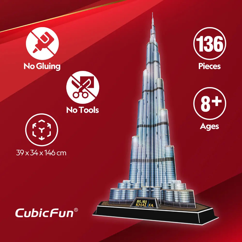 3D Puzzle Burj Khalifa 136-pieces UAE Battery Operated