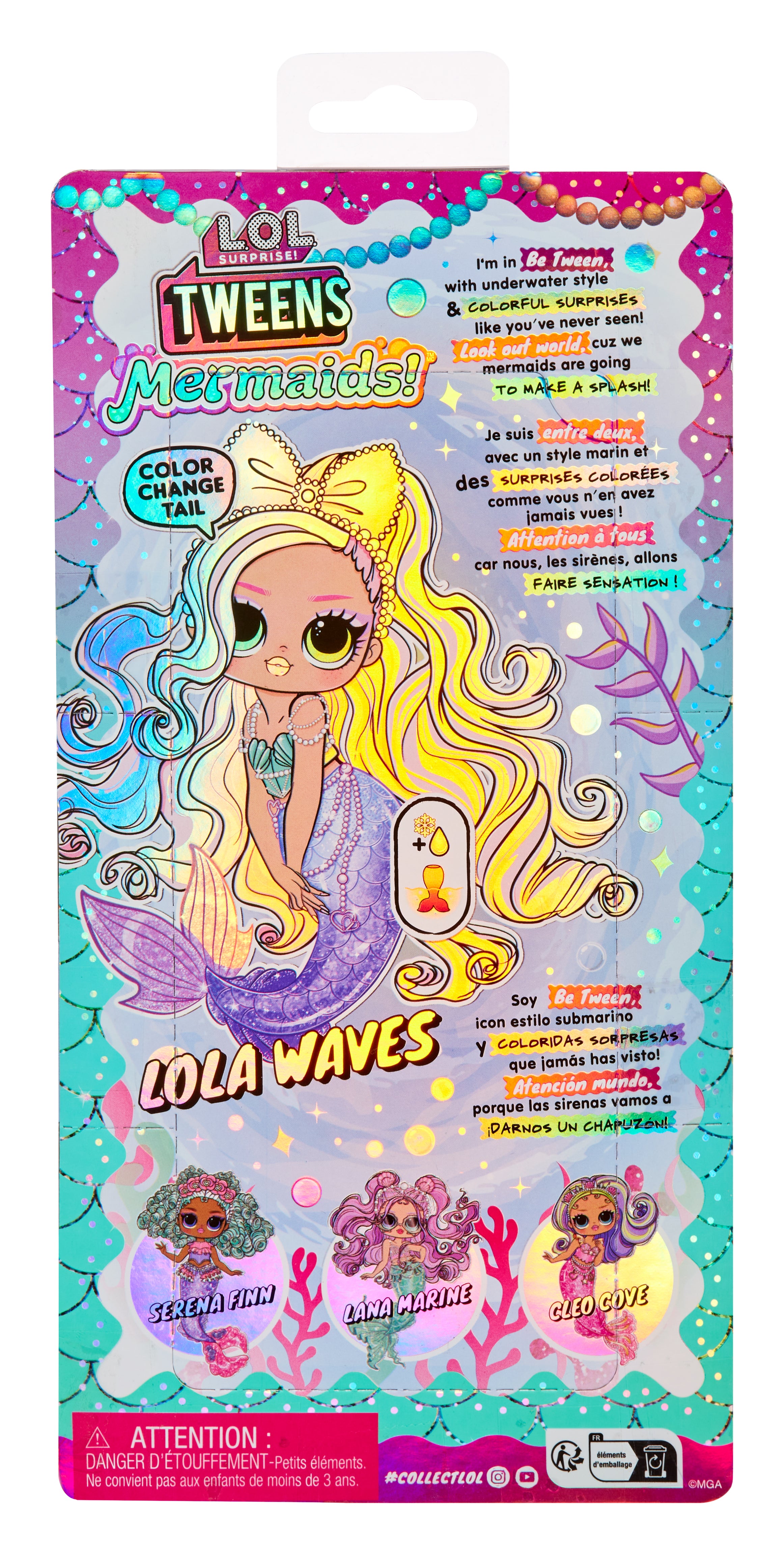 LOL Surprise Tweens Mermaid Fashion Doll Lola Waves with Color Change Tail