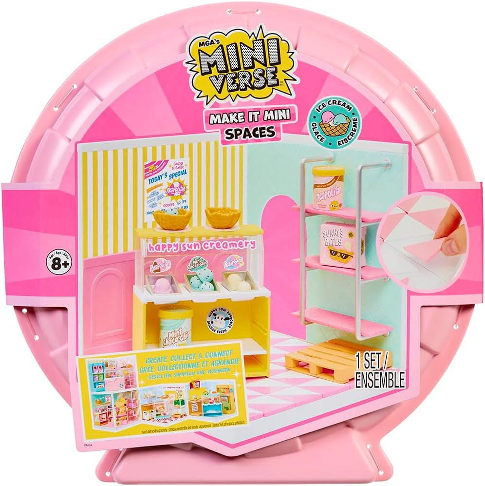 Miniverse Make It Mini Spaces Starter Pack Pink Miniature Display and Customization Set