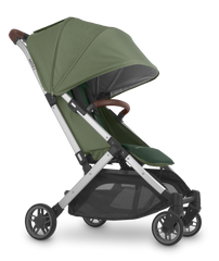 UPPAbaby Minu V2 Stroller Emelia Sage Green Mélange Silver Frame Chestnut Leather