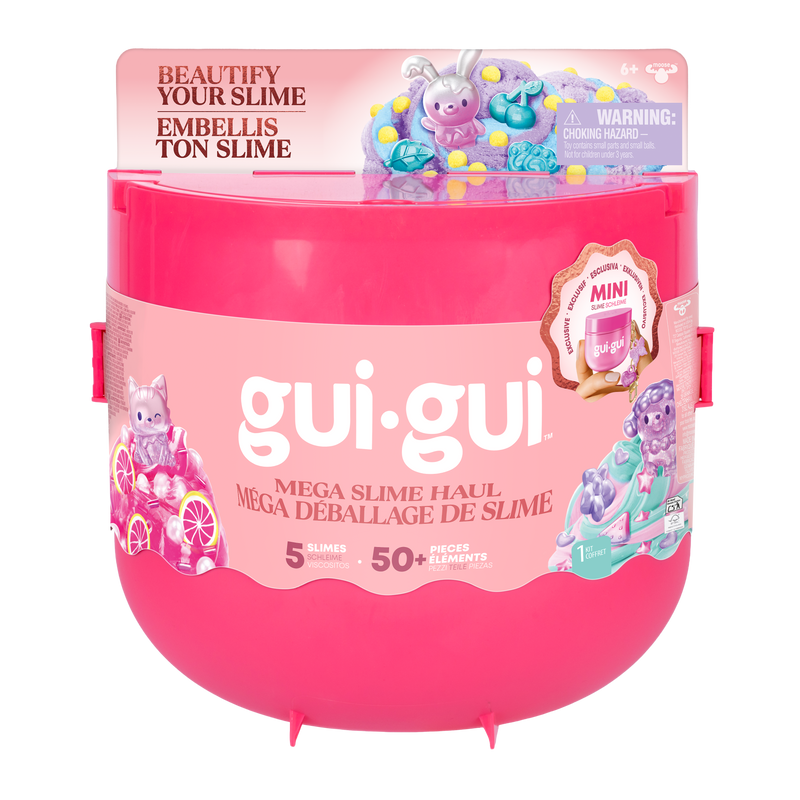 Gui Gui Mega Slime Haul 5-Piece Slime Kit with 50 Mix-In Elements for Kids Creative Sensory Play