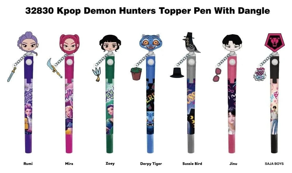K-POP Demon Hunters 3D Head Topper Spinning Ballpoint Pen - Assorted Character Design