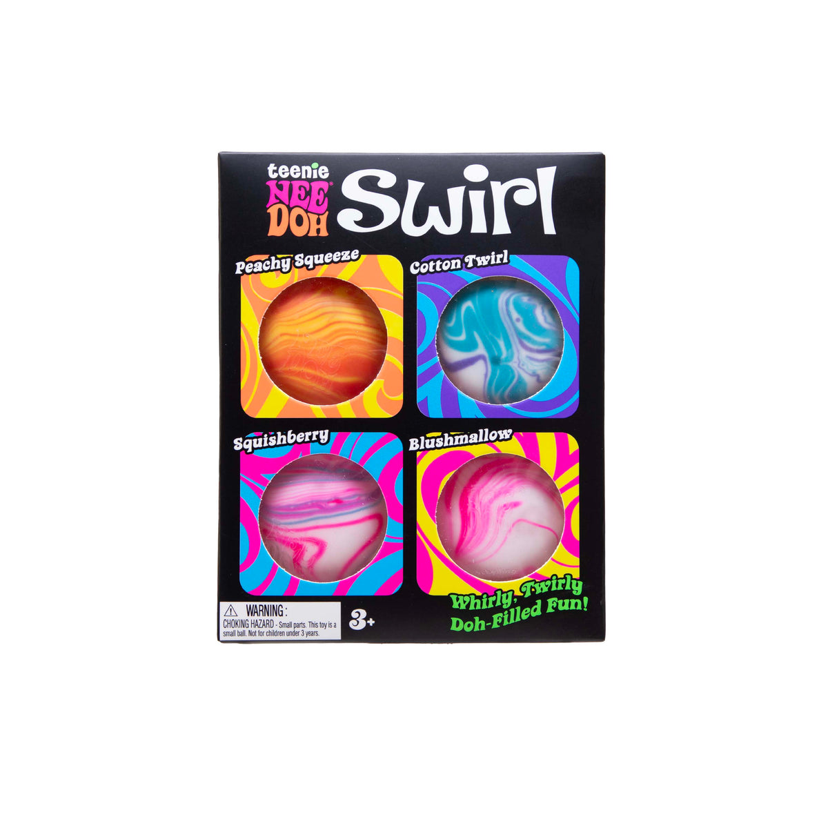 NeeDoh Teenie Squishy Stress Relief Balls 4-Pack -  Assorted Swirl Colours