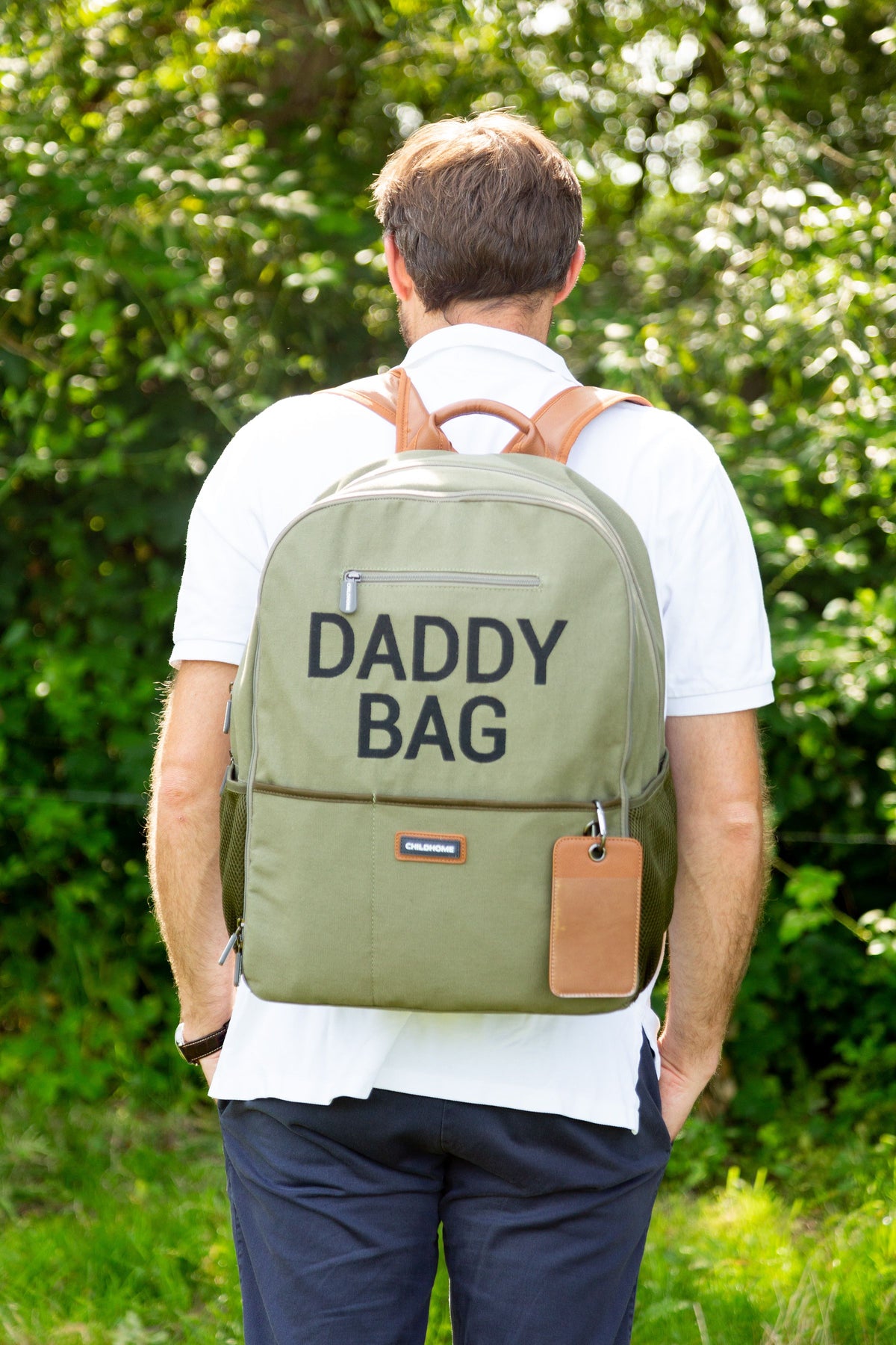 Childhome Daddy Backpack Kaki Canvas Large Baby Diaper Backpack Bag