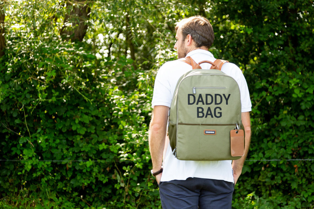 Childhome Daddy Backpack Kaki Canvas Large Baby Diaper Backpack Bag