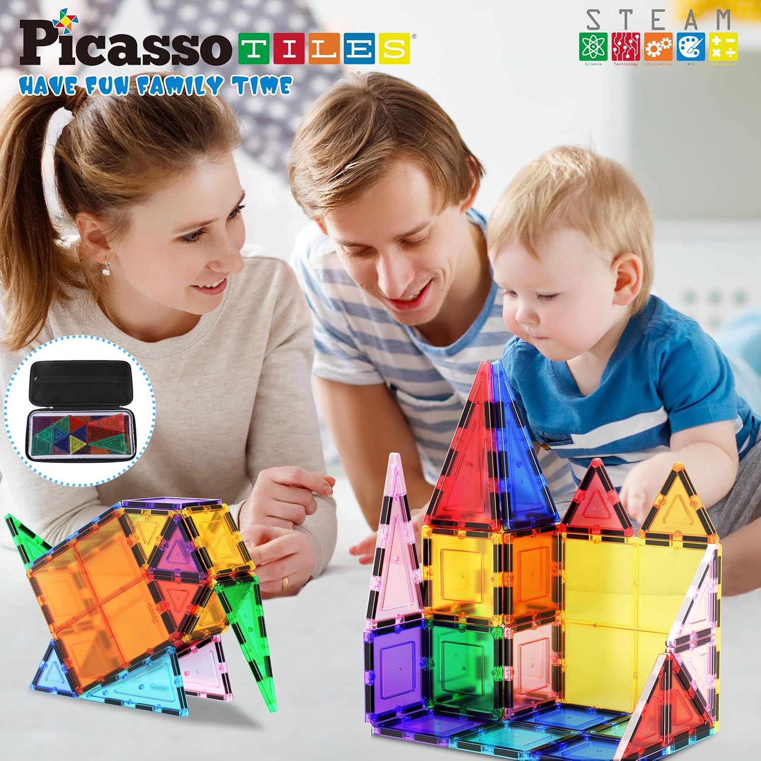 Picasso Magnetic Tiles with 4 Characters 100-Pieces
