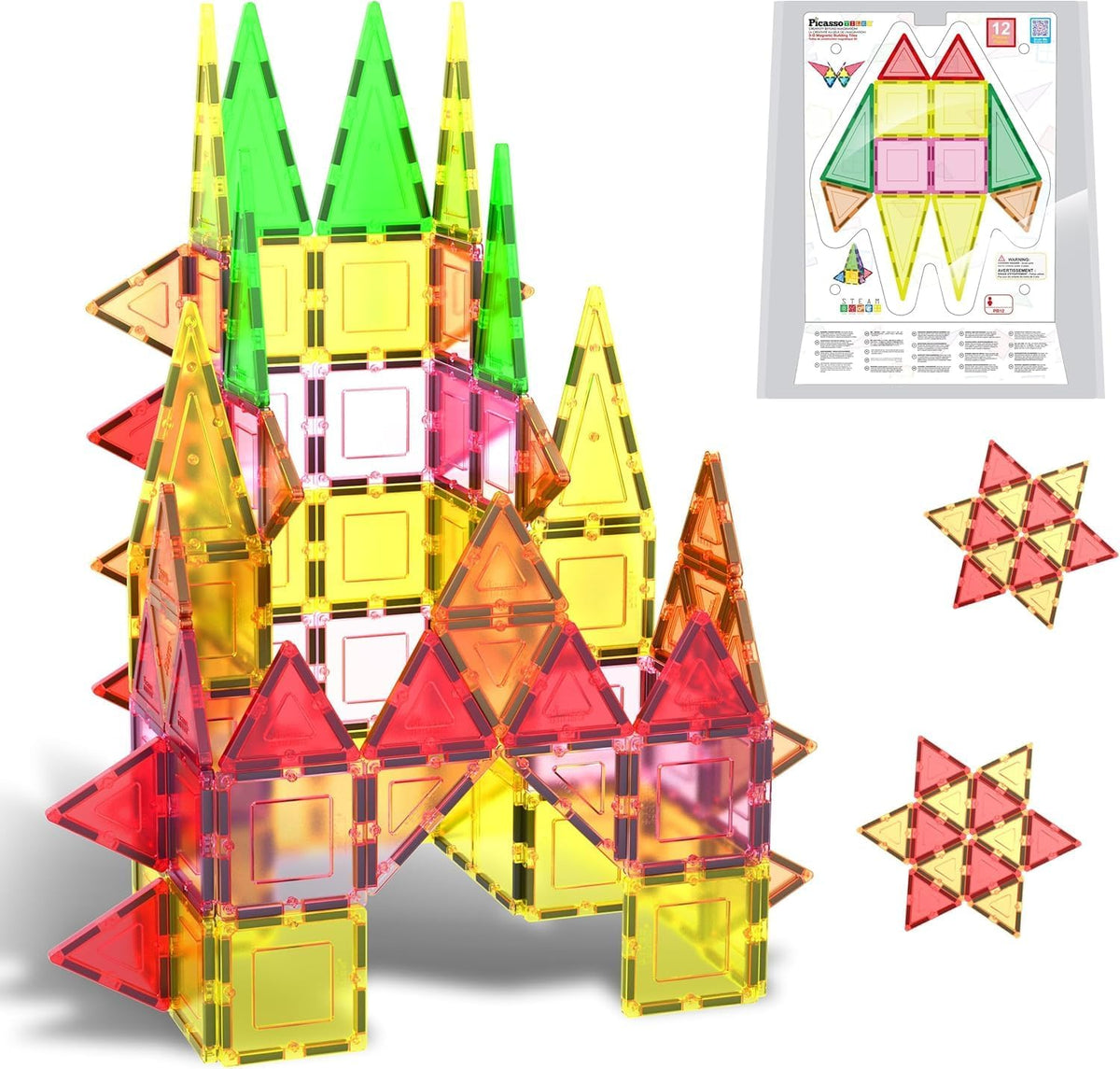 Picasso Magnetic Tiles 3D Classic 12-Pieces