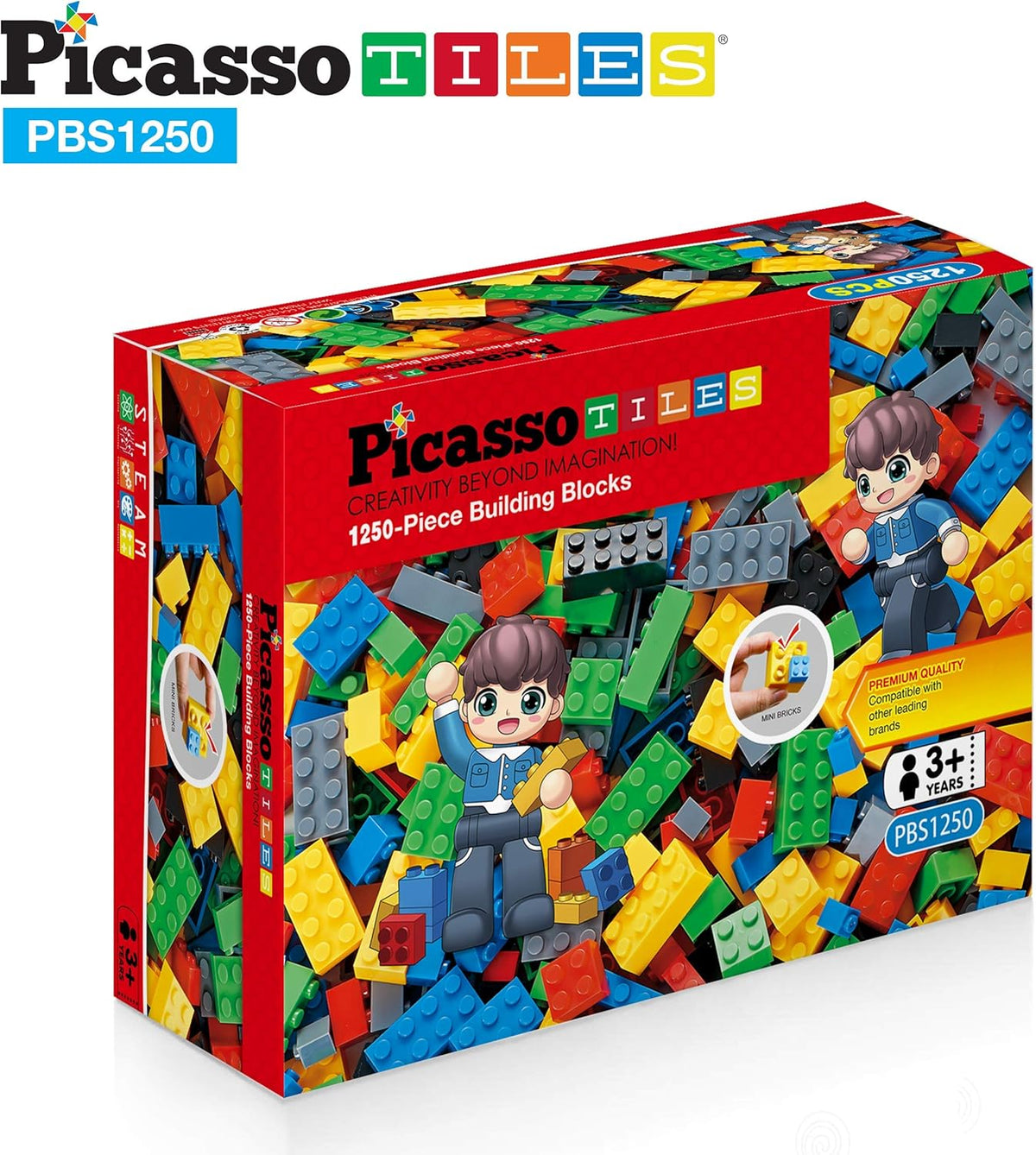 Picasso Magnetic Building Blocks 1250-Pieces