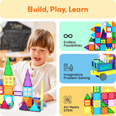 Picasso Magnetic Tiles Car Base with Carry Bag 101-Pieces