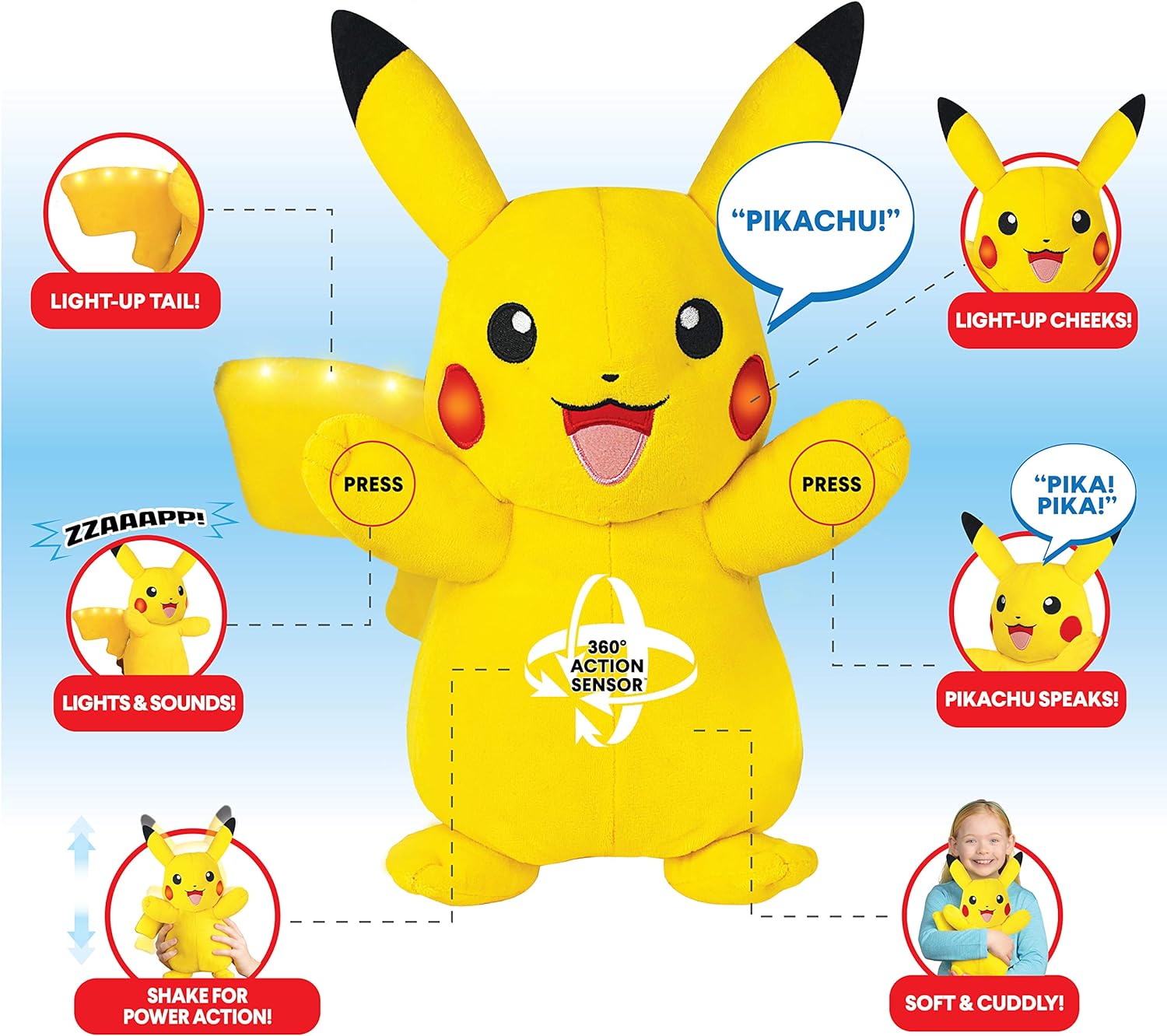 Pokemon Plush Power Action Pikachu