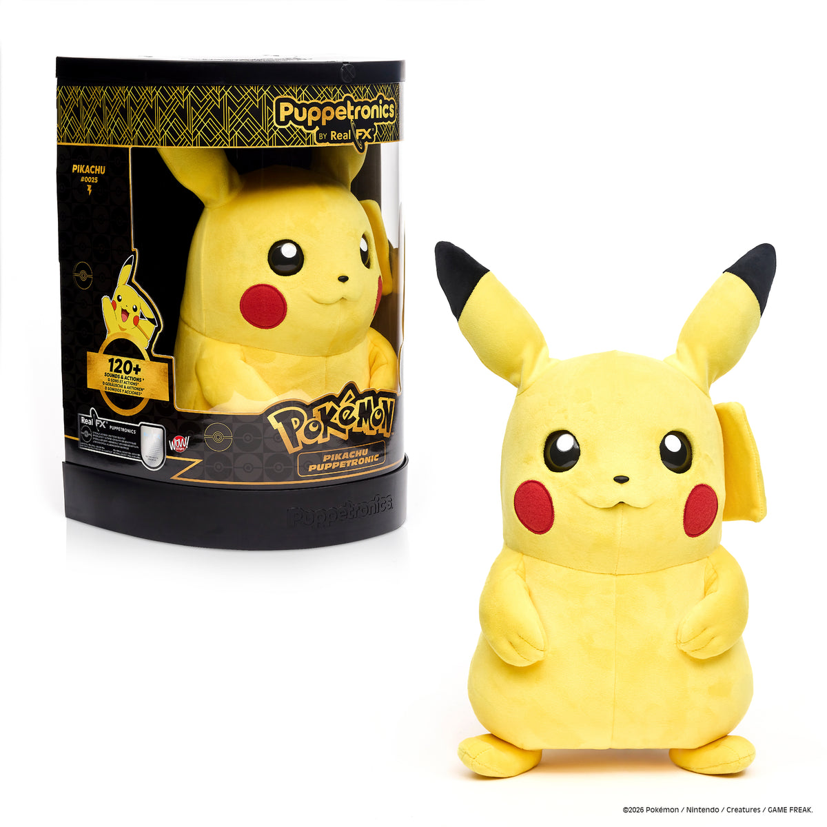 Pokemon RealFX Pikachu Interactive Puppet with Authentic Sounds & Lifelike Expressions Soft Plush Toy for Kids & Collectors