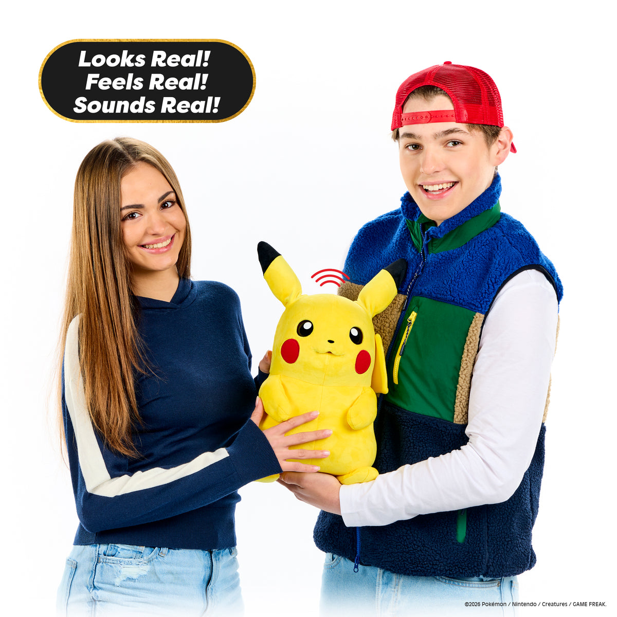 Pokemon RealFX Pikachu Interactive Puppet with Authentic Sounds & Lifelike Expressions Soft Plush Toy for Kids & Collectors