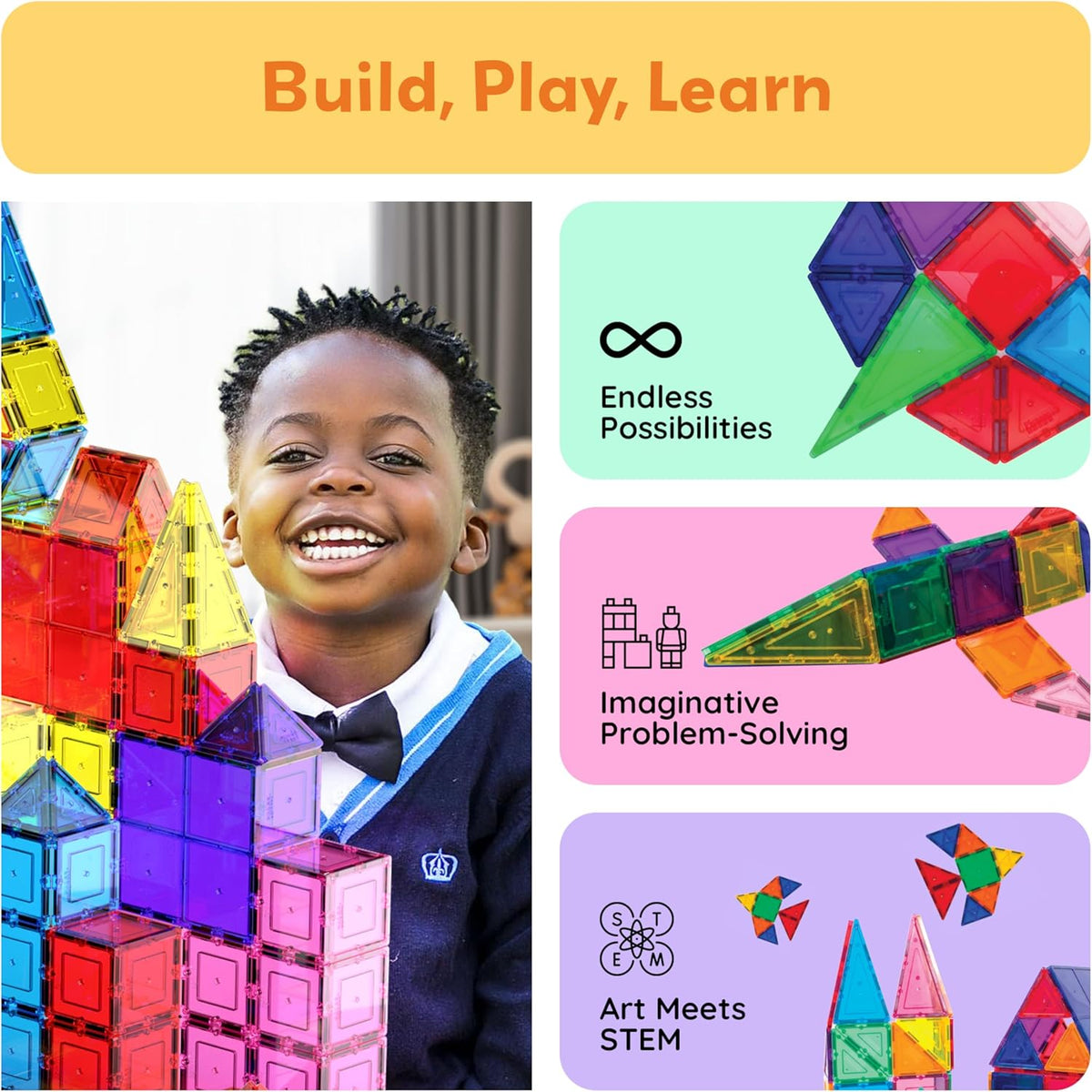 Picasso Magnetic Tiles Building Blocks 100-Pieces
