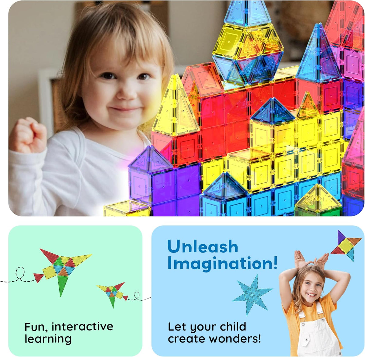 Picasso Magnetic Tiles Building Blocks 100-Pieces