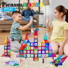 Picasso Magnetic Tiles Graphic Building Blocks 121-Pieces