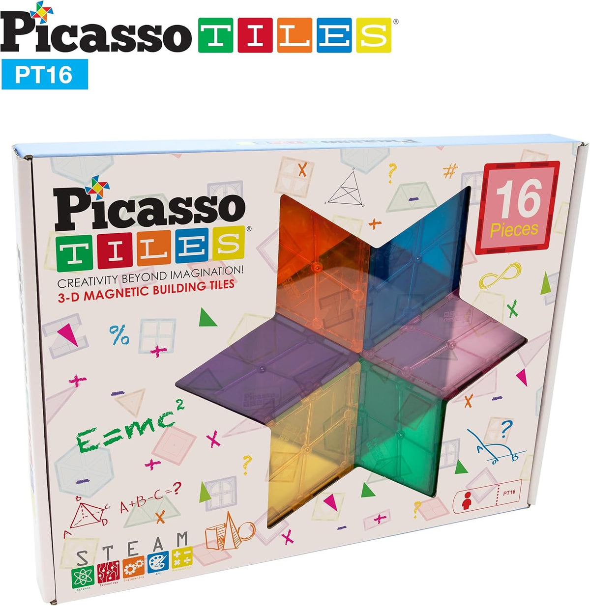 Picasso Magnetic Tiles 3D Geometry 16-Pieces