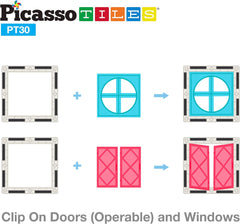 Picasso Magnetic Tiles Window and Door Clip-On Set 30-Pieces