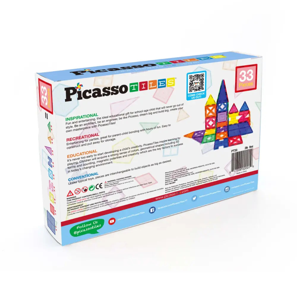 Picasso Magnetic Educational Building Tile Set 33pieces