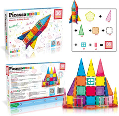 Picasso Magnetic Tiles Rocket Ship 36-Pieces