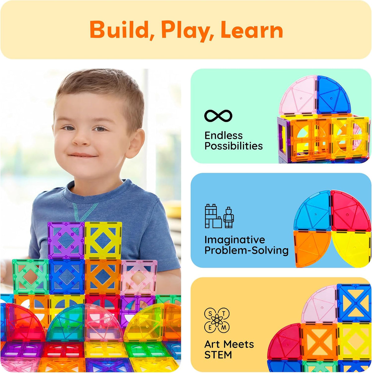 Picasso Magnetic Tiles Quarter Circle & Window Set 36-Pieces
