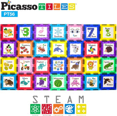 Picasso Magnetic Tiles Fundamental & Cognition Set 56-Pieces