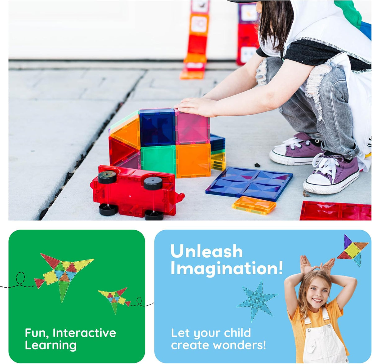Picasso Magnetic Tiles Building Blocks 60-Pieces