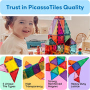 Picasso Magnetic Tiles Building Blocks 60-Pieces