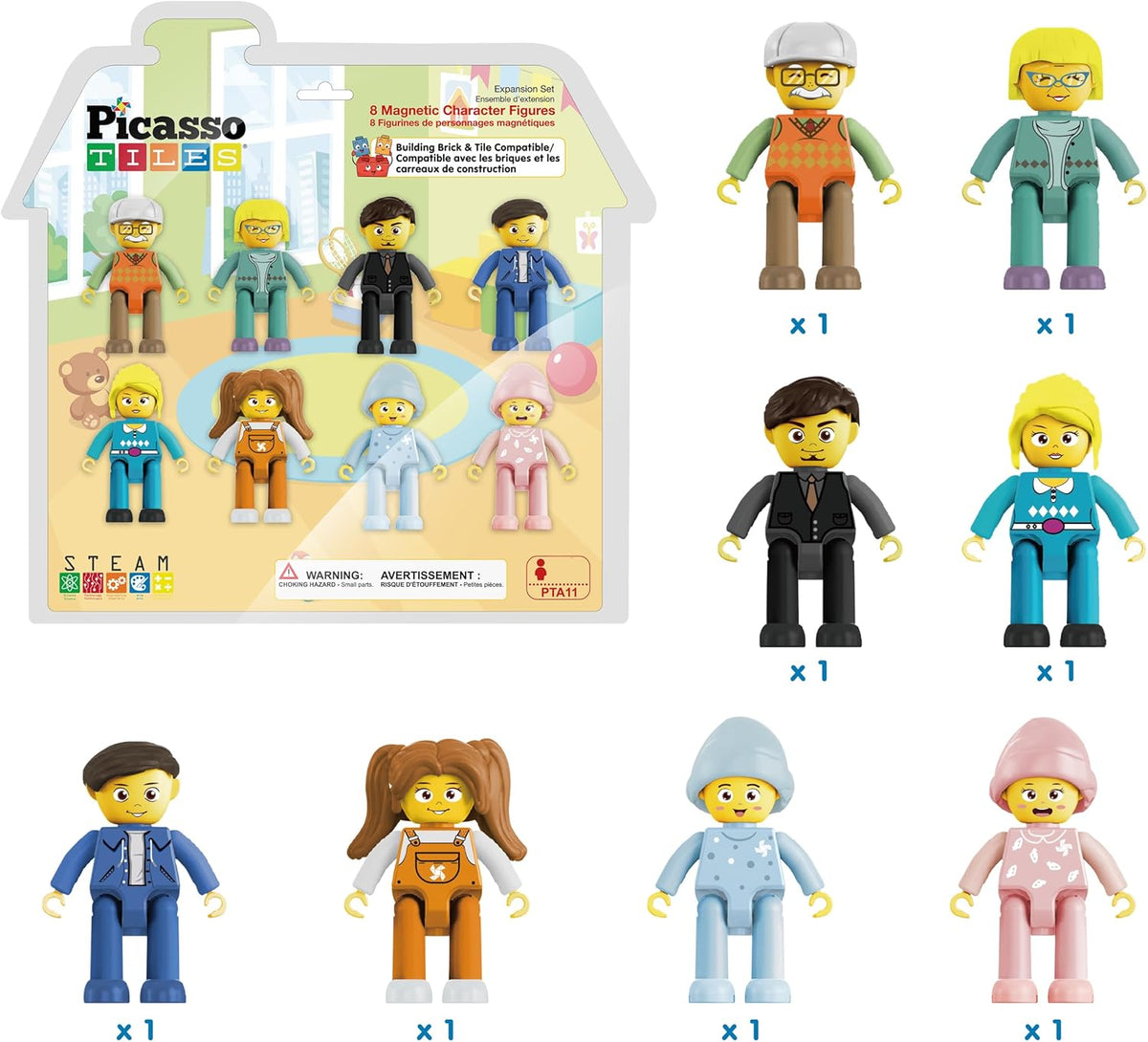 Picasso Magnetic Family Character Figures 8-Pieces