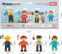 Picasso Magnetic City Builder Character Figure 4-Pieces