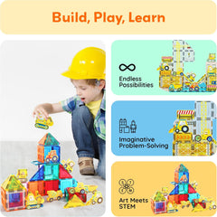 Picasso Magnetic Block Construction Vehicle Truck 8-Pieces