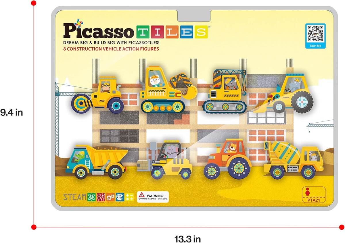 Picasso Magnetic Block Construction Vehicle Truck 8-Pieces