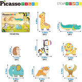 Picasso Magnetic Blocks Safari Animals 8-Pieces