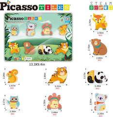 Picasso Magnetic Block Forest Animals 8-Pieces