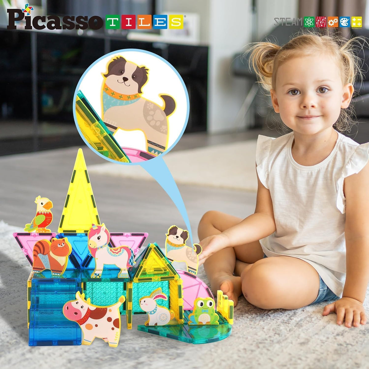 Picasso Magnetic Block Farm Animals 8-Pieces