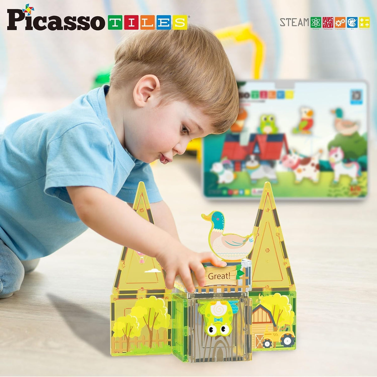 Picasso Magnetic Block Farm Animals 8-Pieces