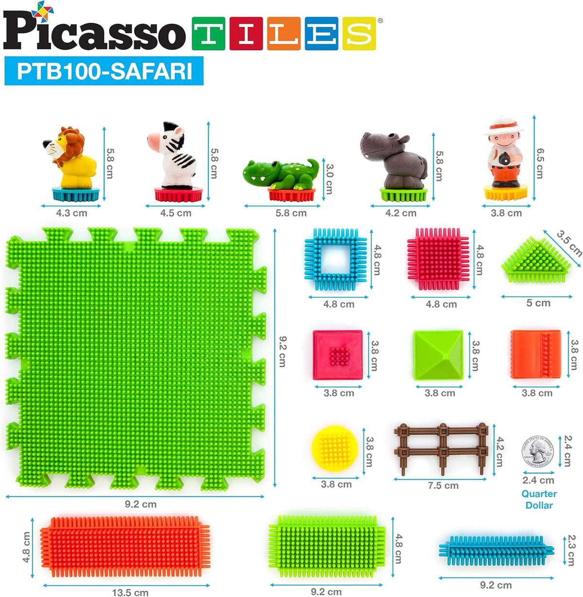 Picasso Magnetic Blocks Hedgehog Safari Set 100-Pieces