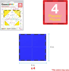 Picasso Magnetic Tiles Large Square Expansion 4-Pieces