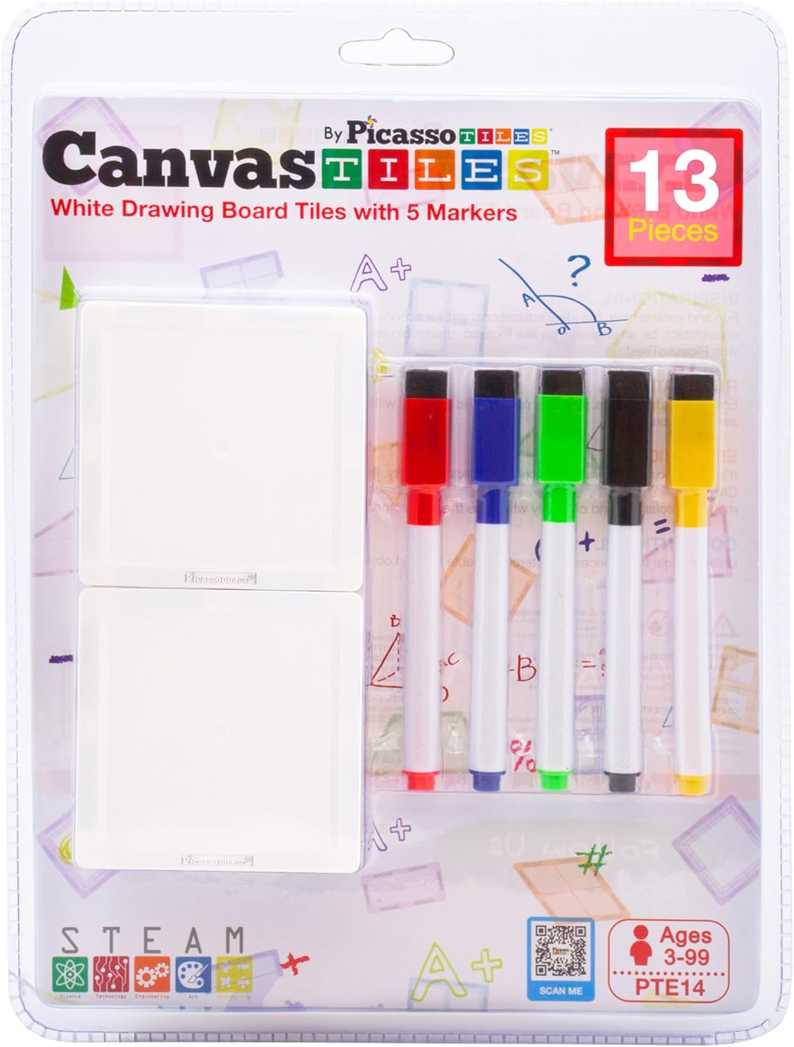 Picasso Magnetic White Board Tiles 13-Pieces