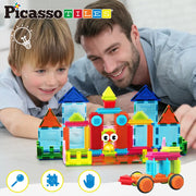 Picasso Magnetic Tiles with Hedgehog Building Block Set 75-Pieces