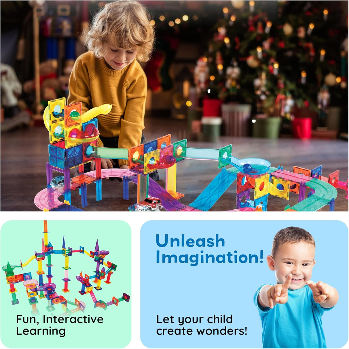 Picasso Magnetic Tiles 3-In-1 Race Track 108-Pieces