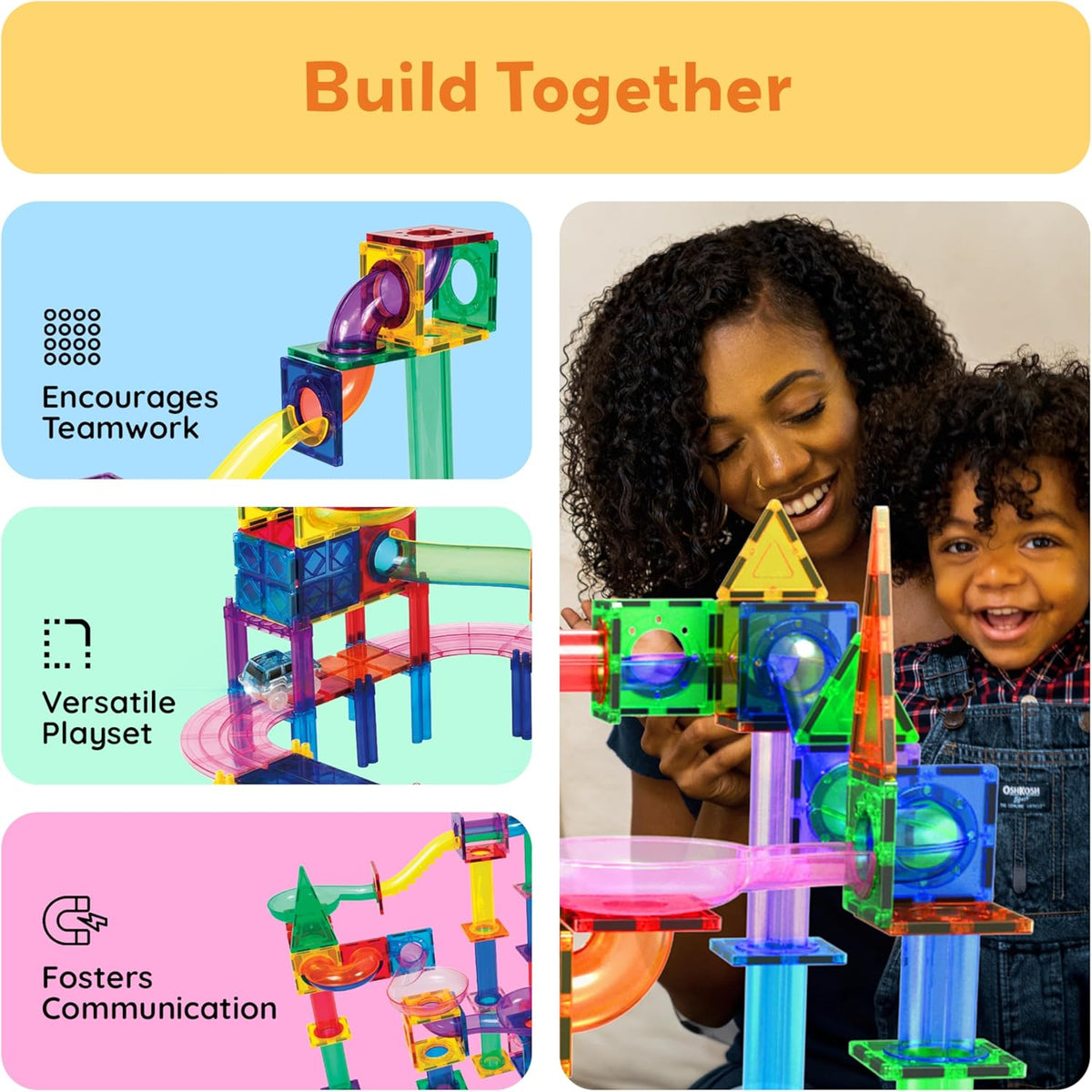 Picasso Magnetic Tiles 3-In-1 Race Track 108-Pieces
