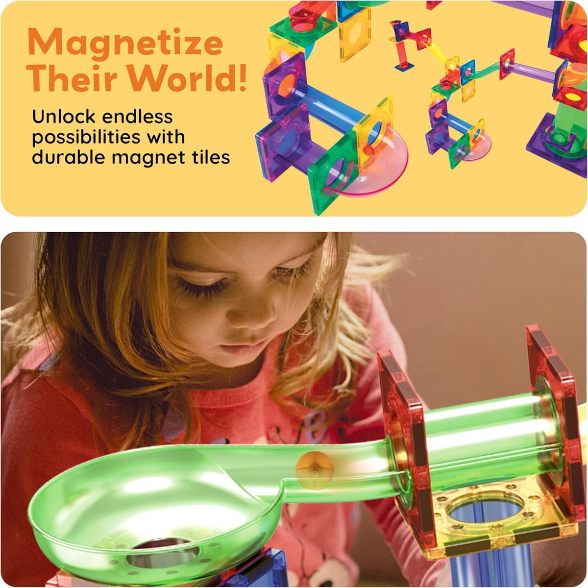 Picasso Magnetic Tiles 3-In-1 Race Track 108-Pieces