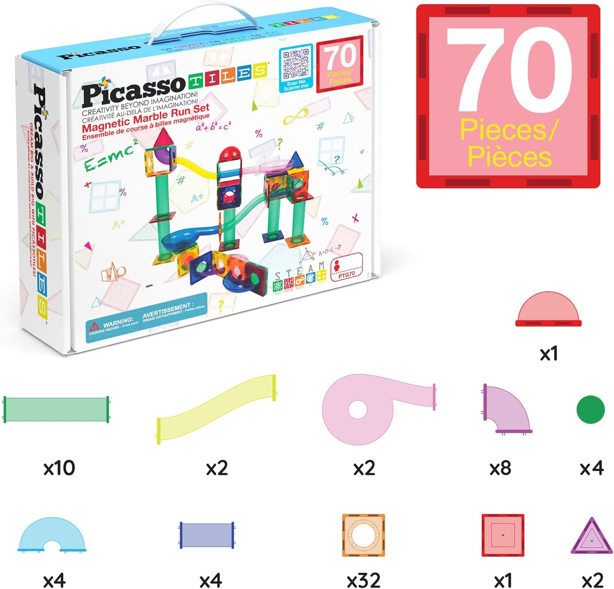 Picasso Magnetic Marble Run 70-Pieces