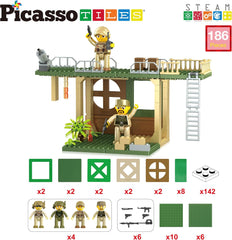Picasso Magnetic Tiles Combat Force 4 Military Figures 186-Pieces